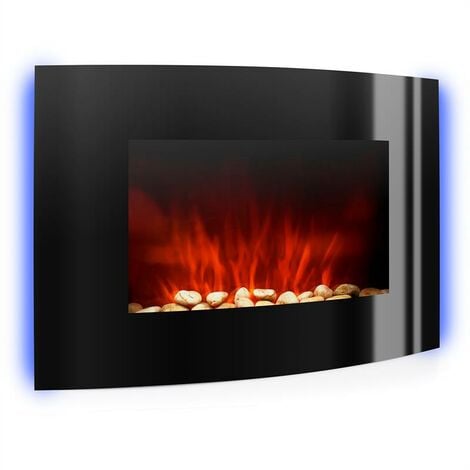 klarstein Lausanne Cheminée électrique à radiateur soufflant 2000W éclairage LED