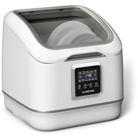 Klarstein – Lave-vaisselle de table compact 3 couverts – Écran tactile – 7 programmes – Nuisance sonore 55 dB – Réservoir d'eau externe – Chargement par le haut