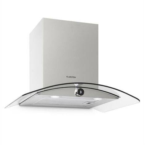Klarstein Luna Hotte murale aspirante 60cm 420m³/h acier inox argent & noir