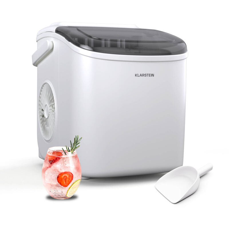 Klarstein - Machine à Glaçons - 12kg/24h, 2 Tailles, 1.3L Réservoir, led Indicateurs, Couvercle Transparent, Portable, Machine pour Glaçons, Idéale