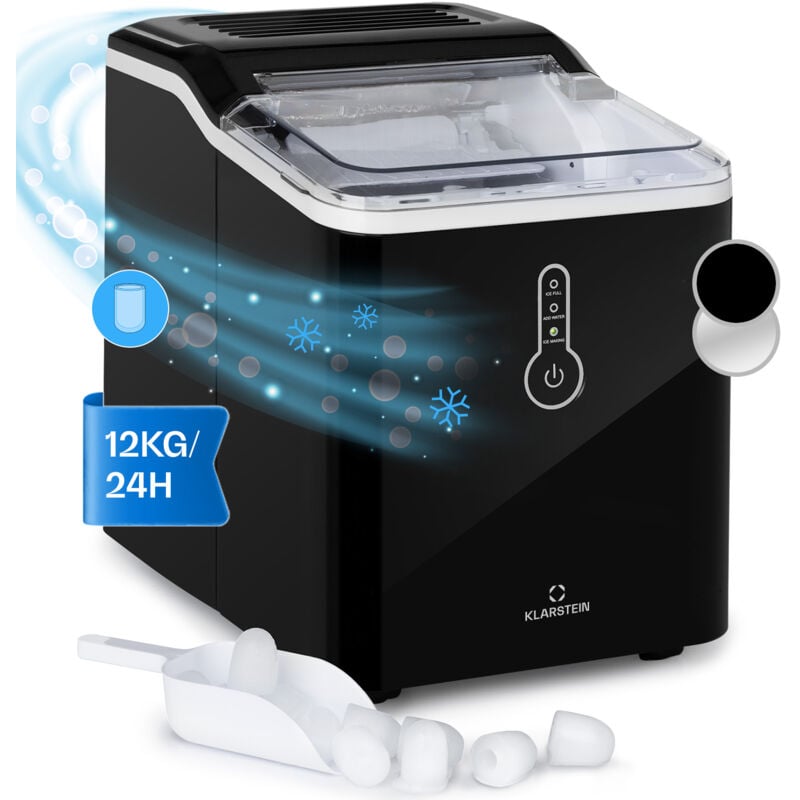 Klarstein - Machine a Glacons pour la Maison, Capacité de 1.5L, Fabrique Rapidement Jusqu'à 12kg de Glacons, Machine a Glaces Petits et Grands