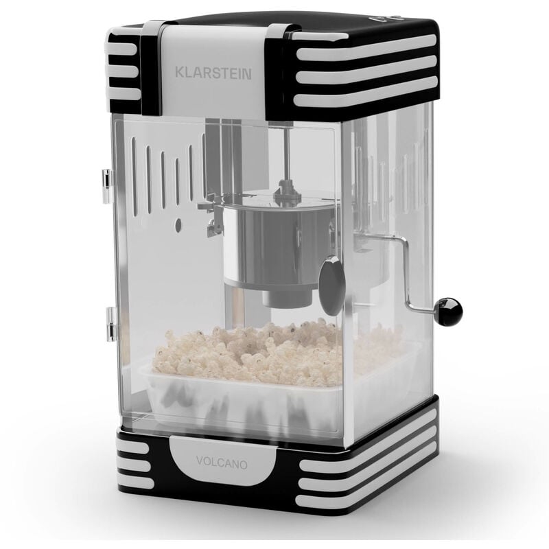 Klarstein Machine a Pop Corn au Design Rétro Machine Pop Corn Maison Mini Appareil Popcorn de 300W au Style Cinema Machine a Pop Corn Sucré et Salé