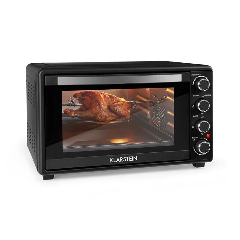 Klarstein - Masterchef 60 Mini four 60L avec tournebroche - 2000W - Température réglable de 100 à 230 °c - Minuterie - Noir
