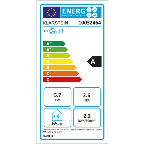 Klarstein Max Breeze Climatiseur mobile 2200 W 19500 BTU/h (5,7 kW) - Classe A