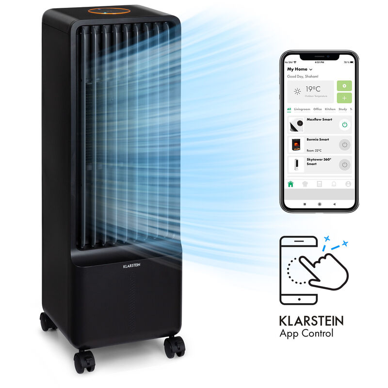 

Maxflow Smart 3-en-1 ventilador humidificador 5L WiFi control remoto 2x paquete de hielo