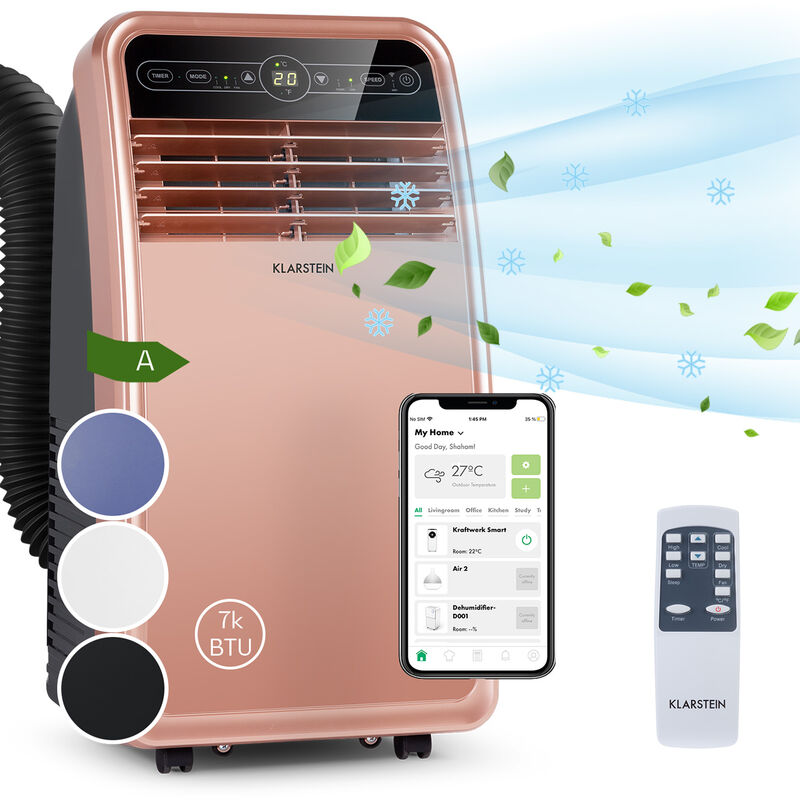 

Klarstein - Metrobreeze New York Smart 7k Aire acondicionado portátil 7000 BTU/2,1 kW EEC A Mando a distancia