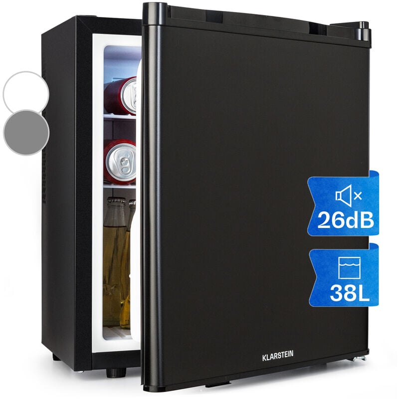 Klarstein - Mini Frigo de Chambre de 38L pour Boissons et Bieres, Petit Frigo Silencieux, Mini Bar Intérieur/Ext, Petit Refrigerateur Camping,
