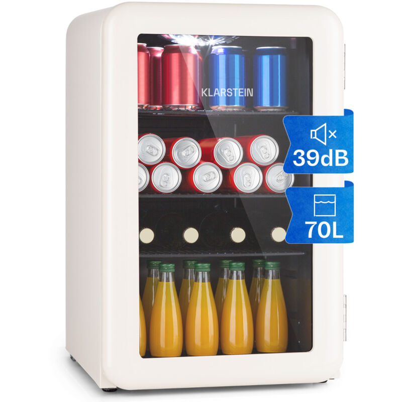 Klarstein - Mini Frigo de Chambre de 70L pour Boissons et Bieres, Petit Frigo Silencieux, Mini Bar Intérieur/Ext, Petit Refrigérateur Camping,
