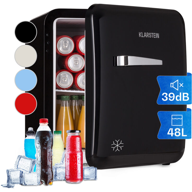 Audrey Mini Retro-Kühlschrank 48l 2 Ebenen Schwarz 48 Liter