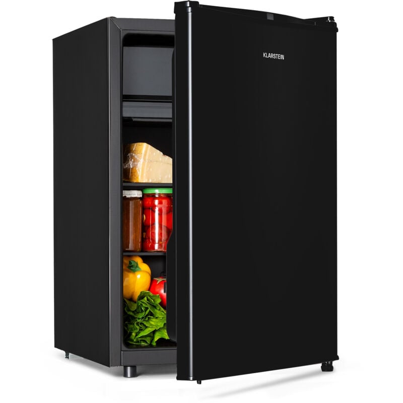 Klarstein - Obsidian - réfrigérateur, volume : 72 litres, noir à l'intérieur et à l'extérieur, 7 niveaux de refroidissement, bac à légumes, niveau
