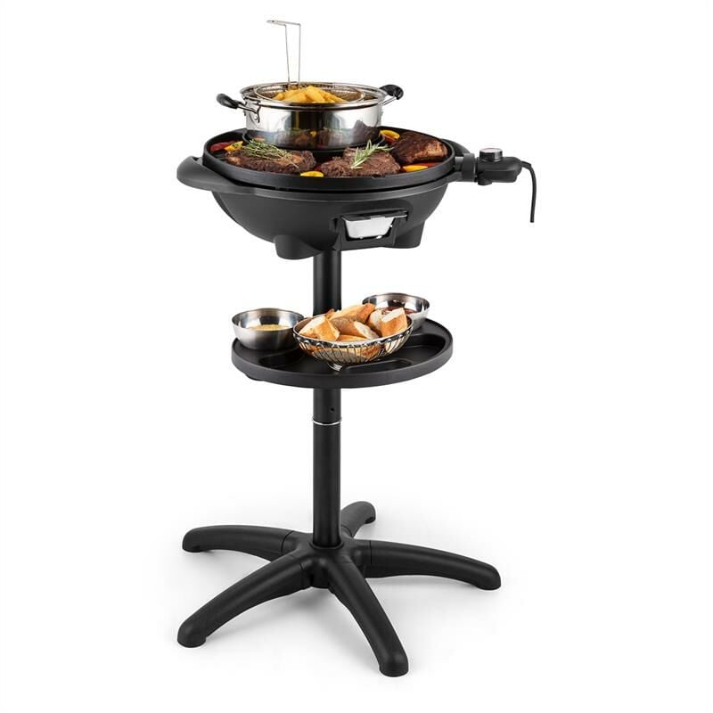 

Olla de grill eléctrico 1600W Grill de pie Grill de mesa 40cm Grill Hierro fundido