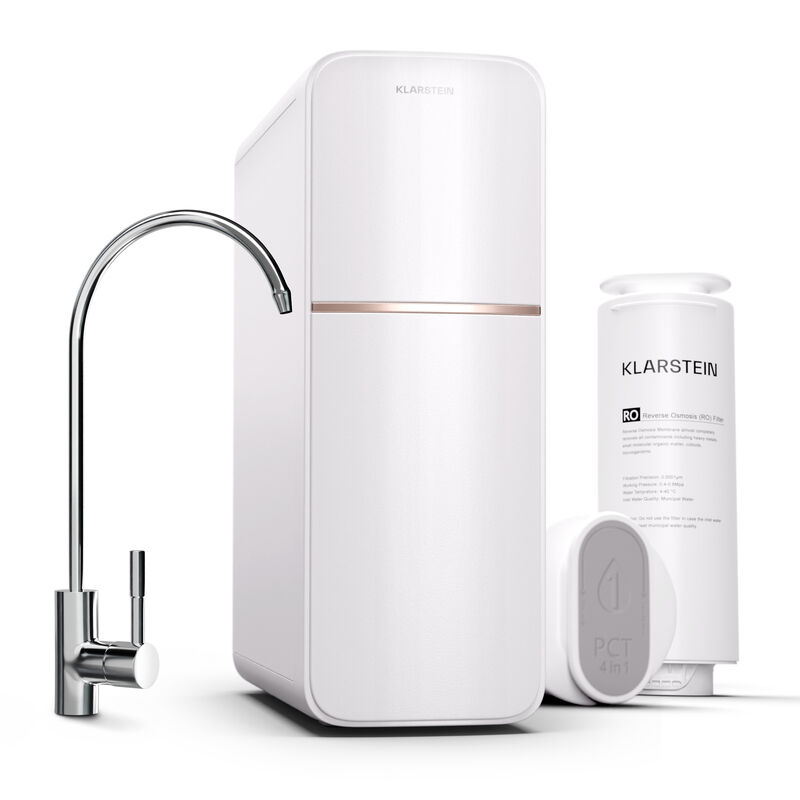 Klarstein Osmoseur Eau Potable Système de Filtration d'Eau par Osmose Inverse Maison 800GPD Filtre Osmoseur Inverse Domestique 99.99% Pureté