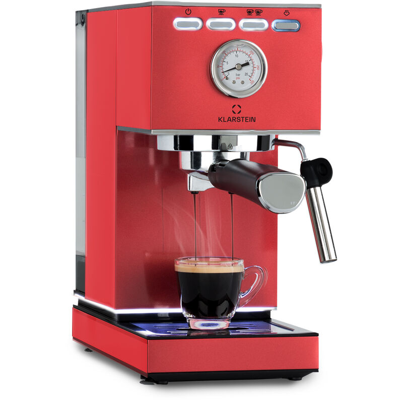 Klarstein - Pausa Machine à espresso, porte-filtre avec 1350 watts, machine à café, avec 20 bars de pression, porte-filtre à espresso avec réservoir