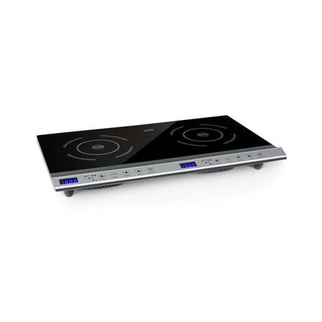 Klarstein Plaque de cuisson à Induction 3100W, Plaque Induction, Plaque 2 Feu, Tables de Cuisson Portable, Plaque Induction, Cuisinière Electrique Puissante, Noir