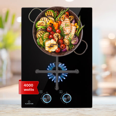 Plaque De Cuisson Gaz 4 Feux Klarstein - 8.0 KW - Acier Inoxydable - Encastrable - Allumage Électrique