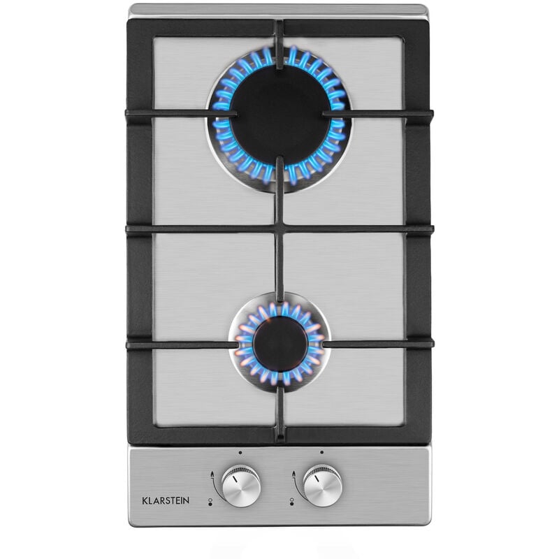 Klarstein Plaque de cuisson gaz encastrée, table de cuisson gaz, brûleur Sabaf, gaz naturel/gaz propane, soupapes sécurité, arrêt automatique,