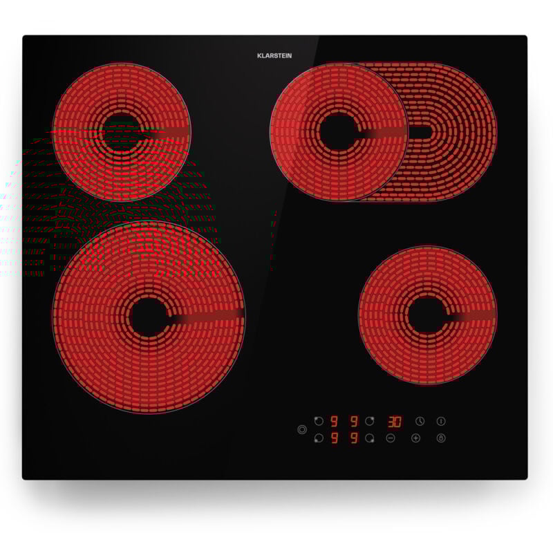 Klarstein - Plaque Induction 6500W Plaque de Cuisson Electrique à Induction Plaque Induction Encastrées 4 feux Tables de Cuisson Plaques chauffantes