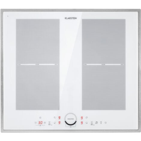 Klarstein Plaque Induction 7000W, Plaque de Cuisson Electrique à Induction, Plaque Induction Encastrées 4 Feux, Tables de Cuisson Encastrable, Contrôle Tactile, Rechaud Electrique pour la Cuisine