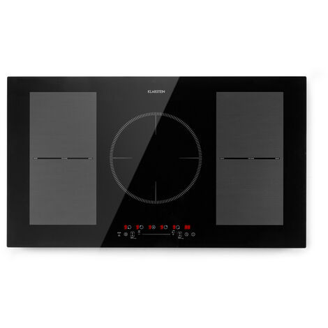 Klarstein – Plaque induction 7400W – 5 foyers avec fonction ThermoBoost – Écran tactile – Dimensions 90 x 52 cm – Installation facile incluse
