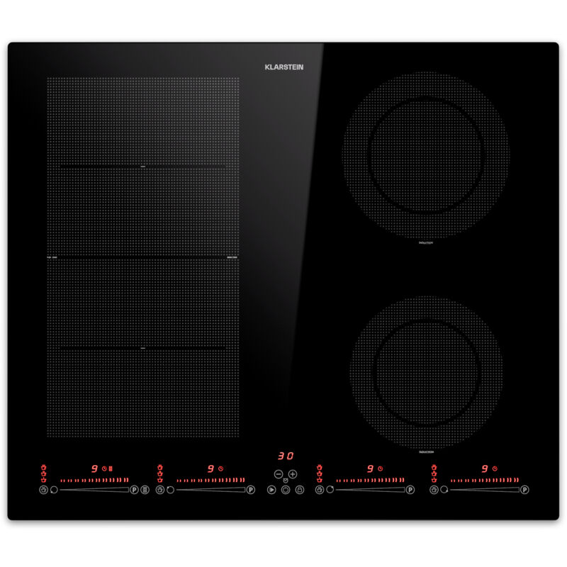 Plaque de cuisson &agrave; induction encastrable 60 cm 4 zones flexibles ThermoBoost 9600 W Noir