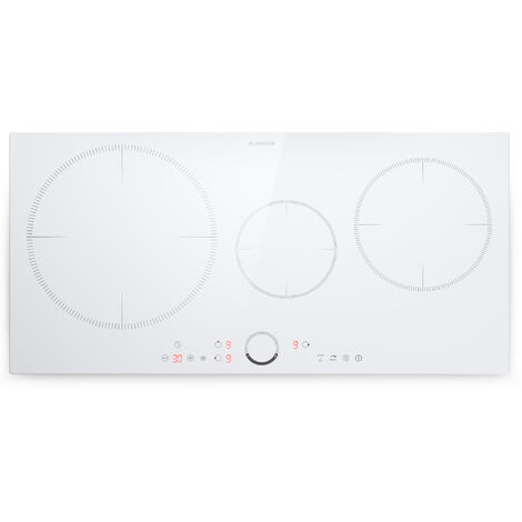 Klarstein – Plaque induction encastrable 3 foyers 7000W – Commandes tactiles – Affichage numérique – Minuterie programmable jusqu'à 99 min