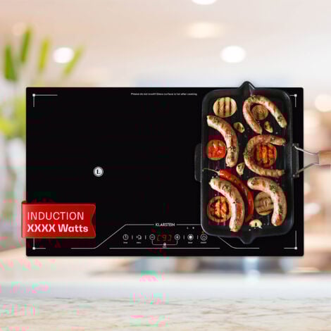 Klarstein Plaque Induction Encastrable de 3500W, Table de Cuisson Induction, Plaque Induction en Zone Libre, Plaque de Cuisson Induction avec Contrôle Tactile, Tables de Cuisson Electrique, Plaques