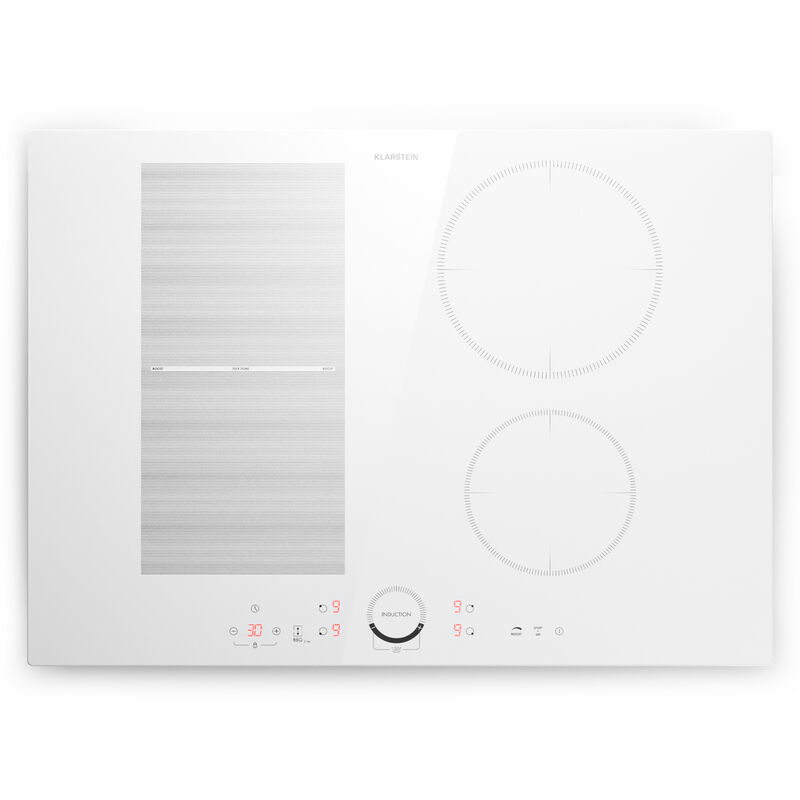 Klarstein delicatessa Plaque de cuisson encastr&eacute;e &agrave; induction 4 zones 7000w vitroc&eacute;ramique Blanc 