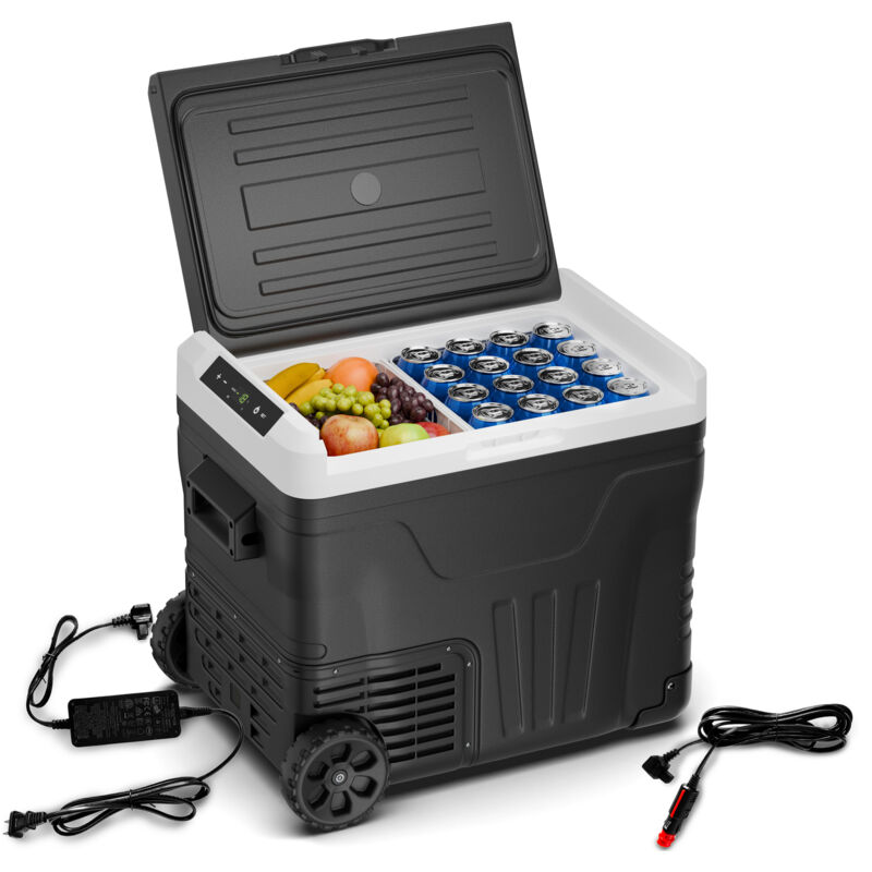 Klarstein - PolarForce 50L Glacière - Glacière électrique à compression, lcd, -20°C à 20°C, roues tout-terrain, poignées doubles, protection de la