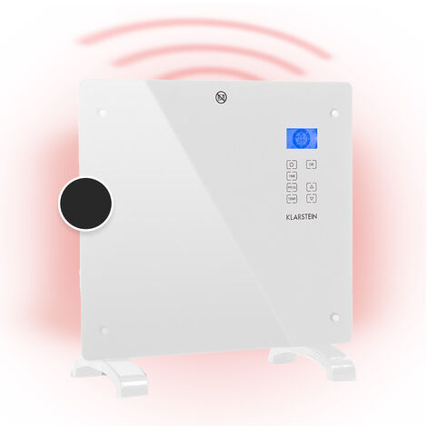 Klarstein – Radiateur électrique mobile 1000W – Convecteur silencieux avec thermostat – Chaleur uniforme pour maison et salle de bain – Installation murale ou sur roulettes