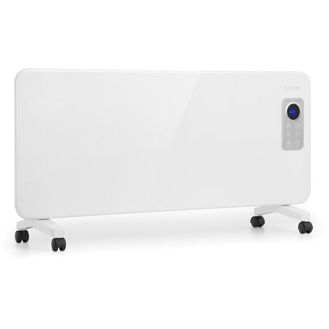 Klarstein Radiateur Electrique Mobile, Chauffage Electrique 2000W, Convecteur, Radiateurs Electriques Silencieux, Pose libre ou montage murale, Thermostat, compatible salle de bain IP 24, Blanc - Blan - Blanc