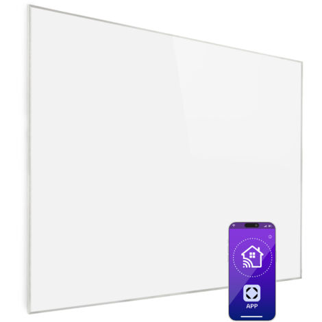 Klarstein – Radiateur infrarouge mural 1200W – Technologie IR ComfortHeat – Contrôle WiFi via APP – Extra plat pour salle de bain – Norme IP24