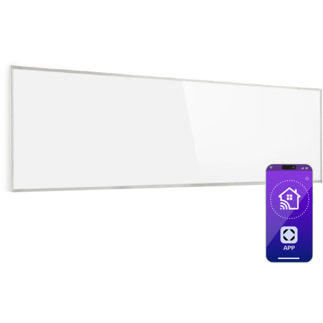 Klarstein – Radiateur infrarouge mural 600W – Chauffage silencieux et instantané – Design extra plat pour salle de bain – Contrôle via application mobile