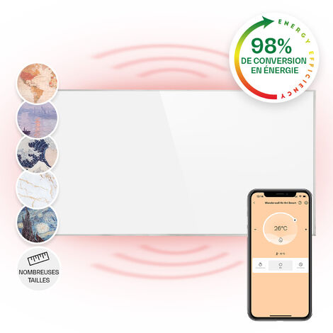 Klarstein – Radiateur infrarouge mural 720W – Panneau chauffant extra plat – Contrôle via application – Norme IP24 – Pour salle de bain