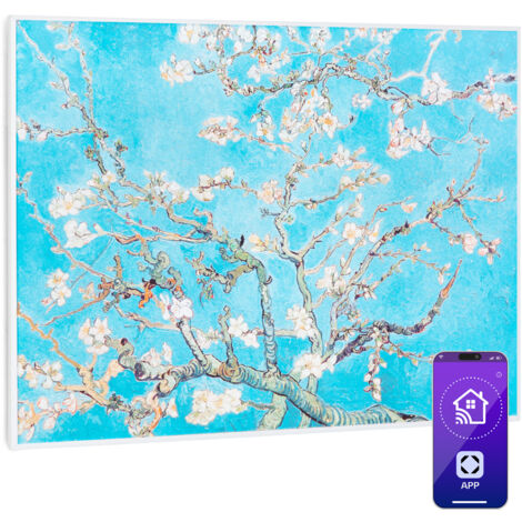 Klarstein Radiateur Infrarouge Mural Intelligent, Chauffage Infrarouge 500W, Panneau Chauffant Infrarouge, APP Mobile, Radiateur Electrique Extra Plat, Salle de Bain, Sans CO2, Faible Conso d'Energie