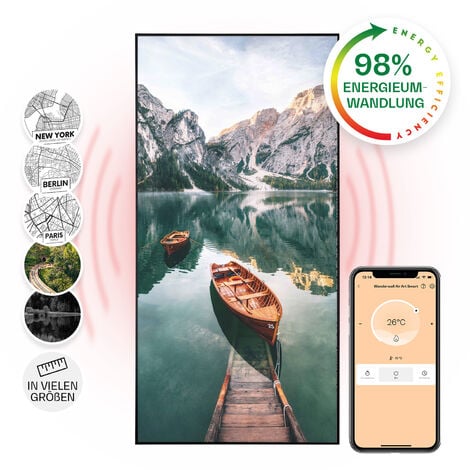 Klarstein Radiateur Infrarouge Mural Intelligent, Chauffage Infrarouge 700W, Panneau Chauffant Infrarouge, APP Mobile, Radiateur Electrique Extra Plat, Salle de Bain, Sans CO2, Faible Conso d'Energie