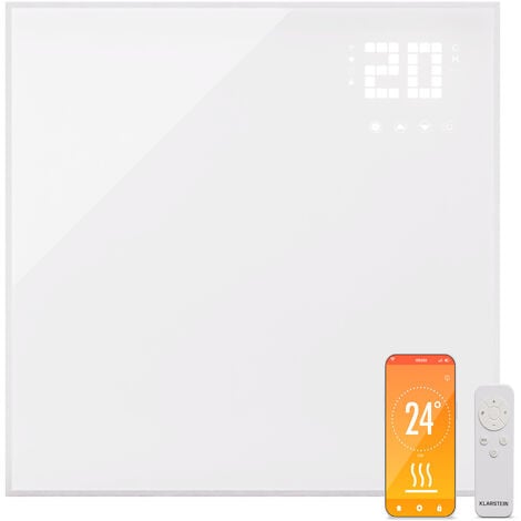 Klarstein Radiateurs Chauffage Radiant Electrique IP24 Chauffage Salle de Bain Infrarouge Intelligent WiFi et App Radiateur Electrique Mural 360W Heater avec Détection Fenêtre Ouverte Thermostat Blanc