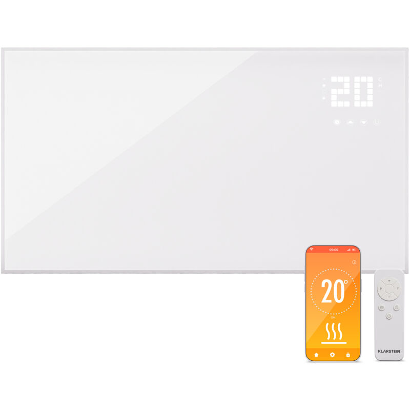 Klarstein - Radiateurs Chauffage Radiant Electrique IP24 Chauffage Salle de Bain Infrarouge Intelligent WiFi et App Radiateur Electrique Mural 480W