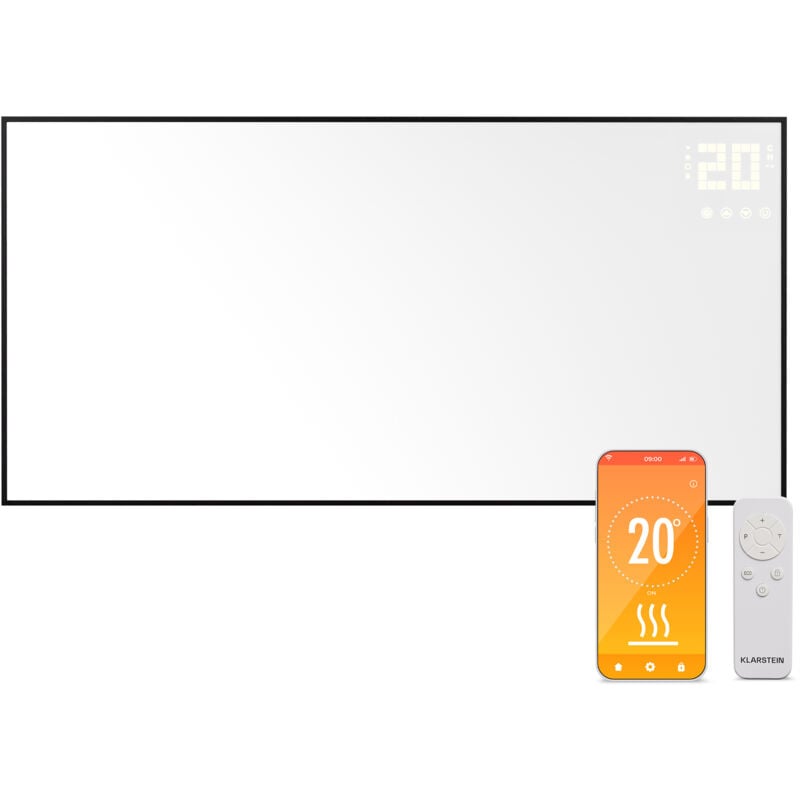 Klarstein - Radiateurs Chauffage Radiant Electrique IP24, Chauffage Salle de Bain Infrarouge Intelligent WiFi et App, Radiateur Electrique Mural
