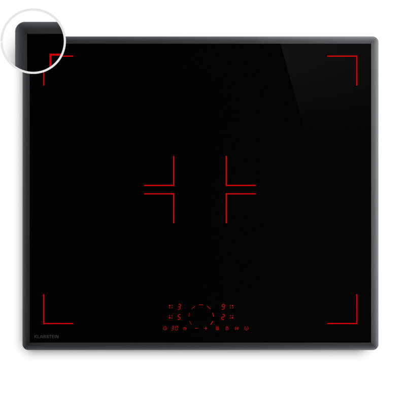 KLARSTEIN  RedFlame Plaque Induction 4 Feux 7000W 60cm Curseur Tactile Minuterie Vitroc&eacute;ramique Table de Cuisson