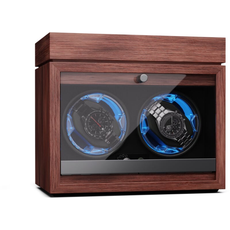 Klarstein - Remontoir pour montres automatiques, remontoir de montre automatique pour 2 montres, remontoir de montre automatique avec porte en