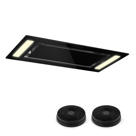 Klarstein Remy Cappa Aspirante Set di Ricircolo 90 cm 230W 620m³/h Nero