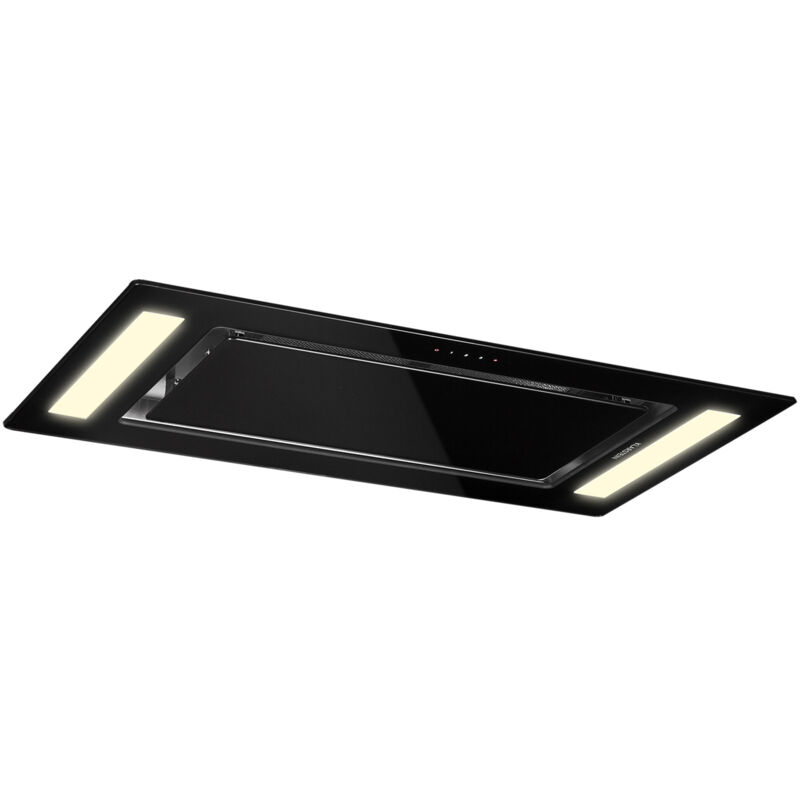 Klarstein - Remy hotte de plafond 90 cm 619 m³/h 230W 3 vitesses télécommande