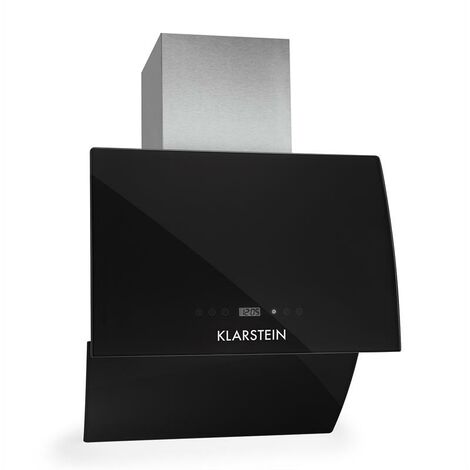 Klarstein RGL60BL Hotte aspirante murale inclinée 60 cm 600m³/h verre minuterie