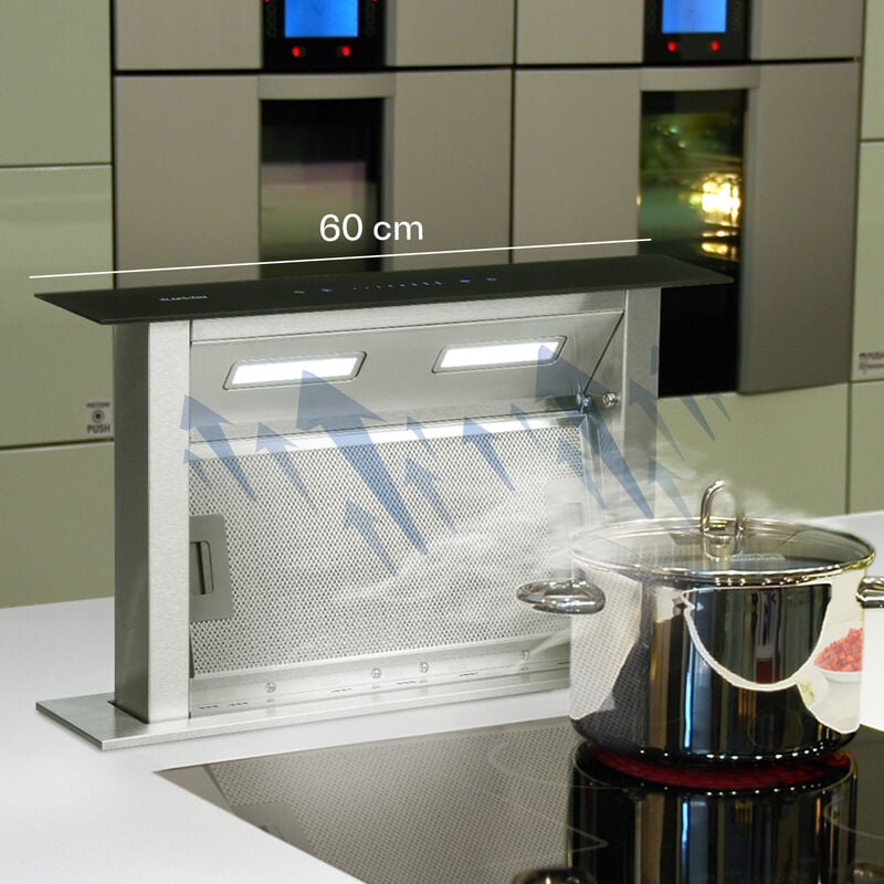 Klarstein - Royal Flush Hotte aspiranteà courant descendant 430 m³/h60 cm