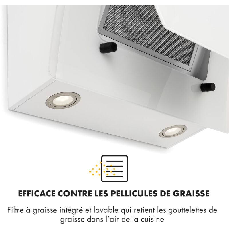 Klarstein - Sabia 60 Hotte aspirante 60cm 600m³/h LED 3 vitesses blanche