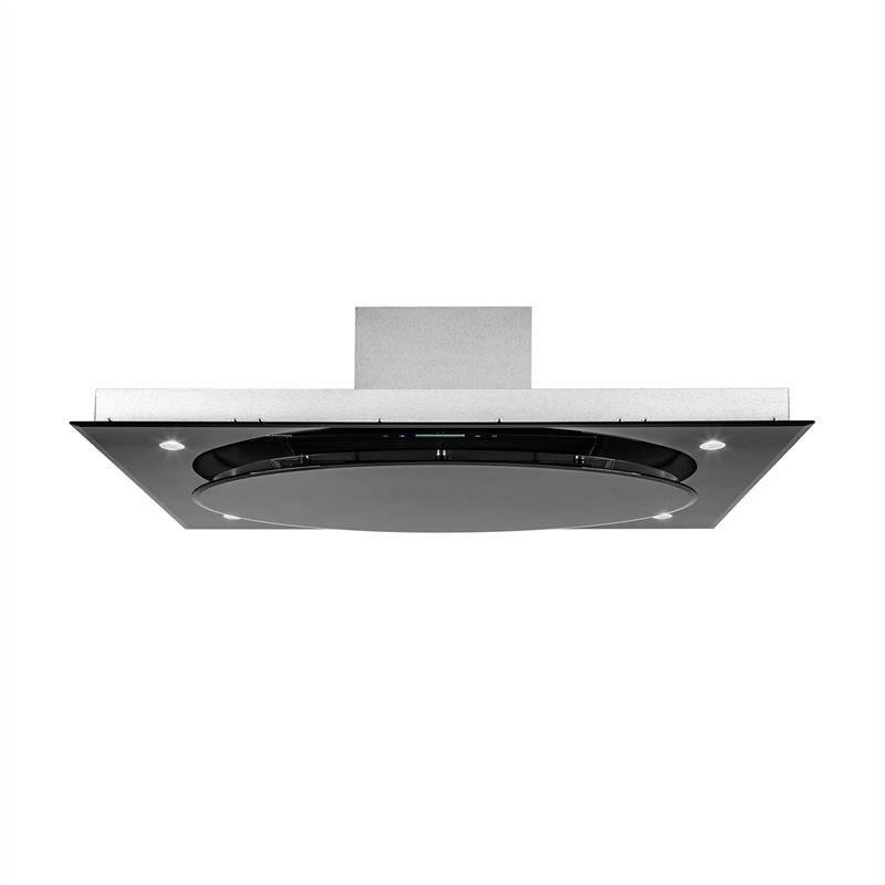 Klarstein Secret Service Ceiling Mounted Hood Extractor Hood 220w Touch Glass Led