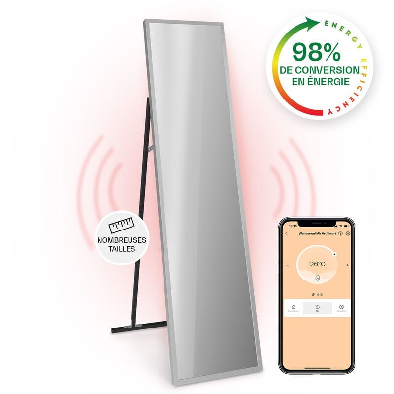 Klarstein - Smart Chauffage Infrarouge, 900W Radiateur Electrique, Contrôle via app Mobile WiFi, Détection de Fenêtre Ouverte, IP24, Chauffage Mural