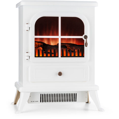 Klarstein St. Moritz Chimenea el&eacutectrica 1650W/1850W Llamas simuladas Sin humo Blanco