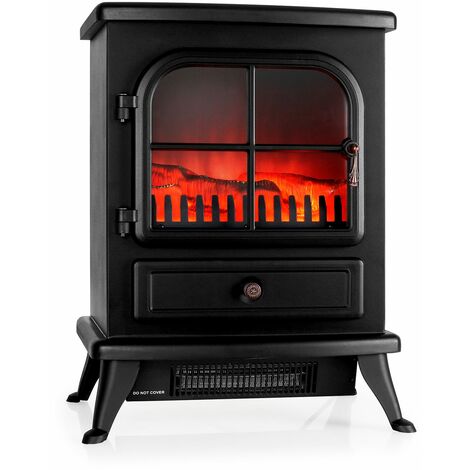 Klarstein St. Moritz Electric Fireplace Heater 1650W/1850W - Black