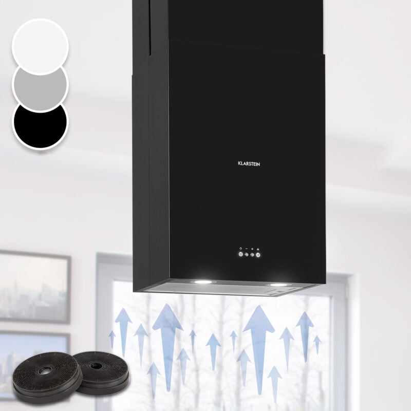 Klarstein - Structura hotte aspirante recyclage et évacuation de l'air, 641m³/h max, classe a, led, noire